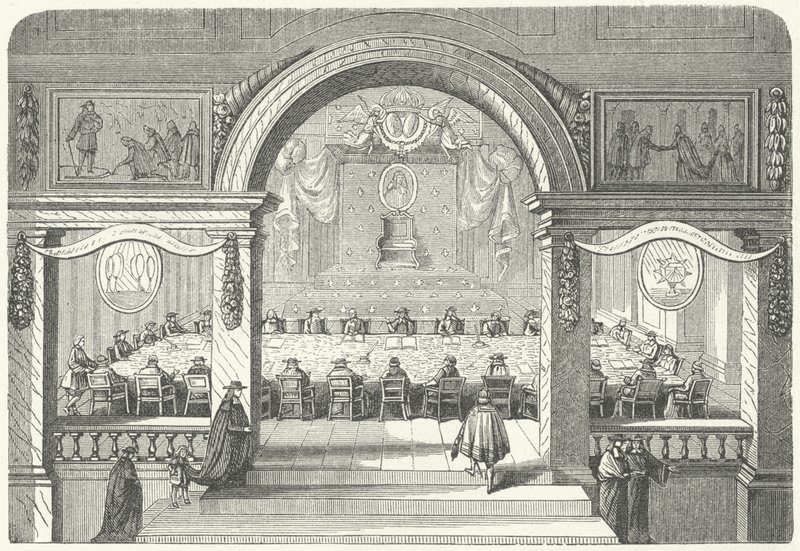 Setkání Academie Francaise des Sciences v Louvru od Pierre Paul Sevin