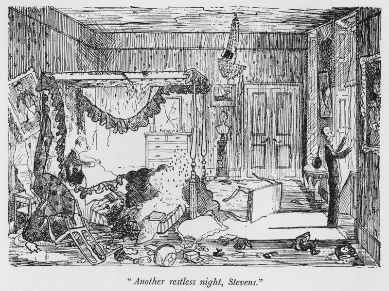 "Další neklidná noc, Stevensi" (litho) od Pont