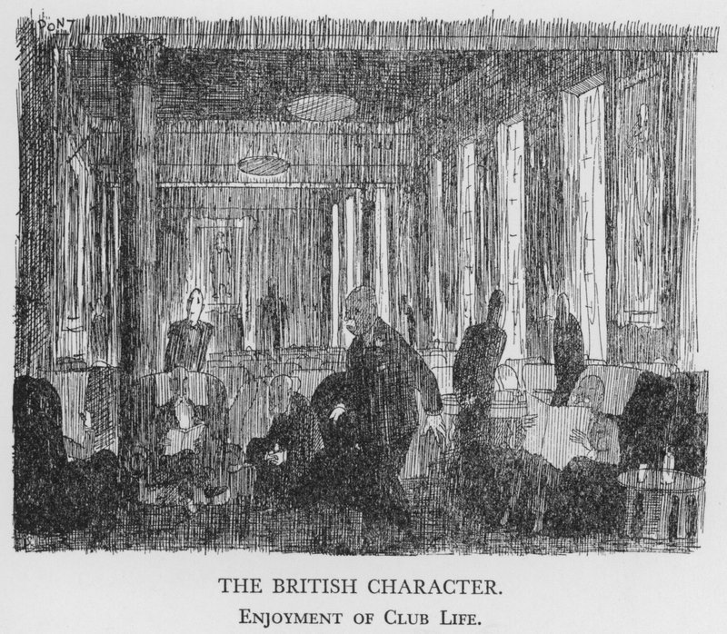 Britská postava, radost z klubového života (litho) od Pont