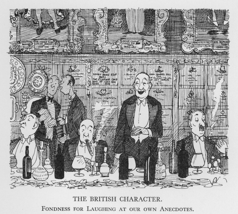 Britská postava, záliba ve smíchu našim vlastním anekdotám (litho) od Pont
