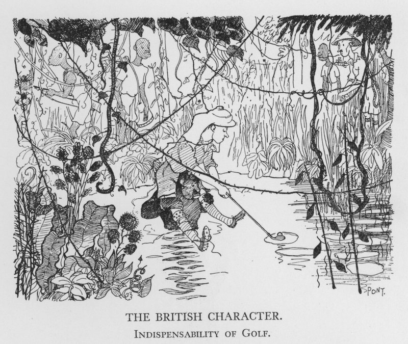 Britský charakter, nepostradatelnost golfu (litho) od Pont