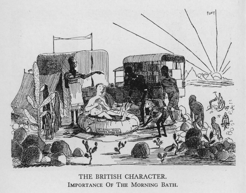 Britský charakter; Význam ranní koupele (litho) od Pont