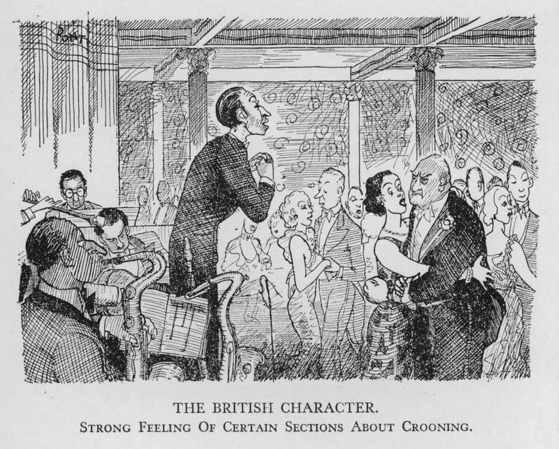 Britská povaha; silný pocit některých sekcí ohledně crooningu (litografie) od Pont