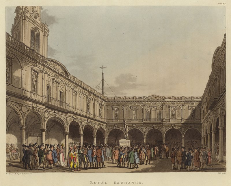 Královská burza od Pugin and Rowlandson