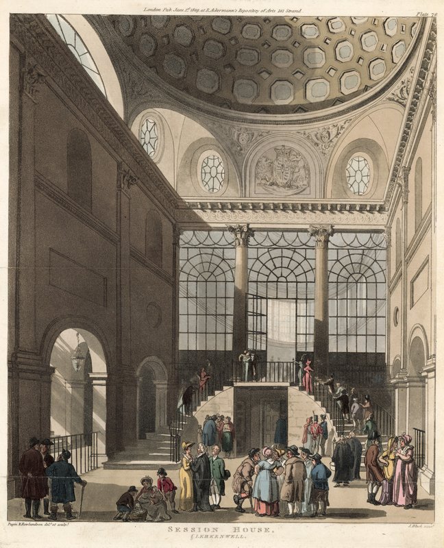 Session House, Clerkenwell, Londýn od Pugin and Rowlandson