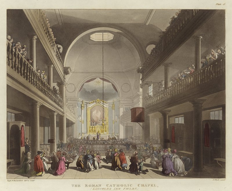 Římskokatolická kaple od Pugin and Rowlandson