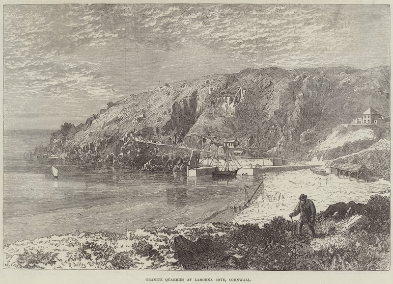 Žulové lomy v Lamorna Cove, Cornwall od R. Dudley