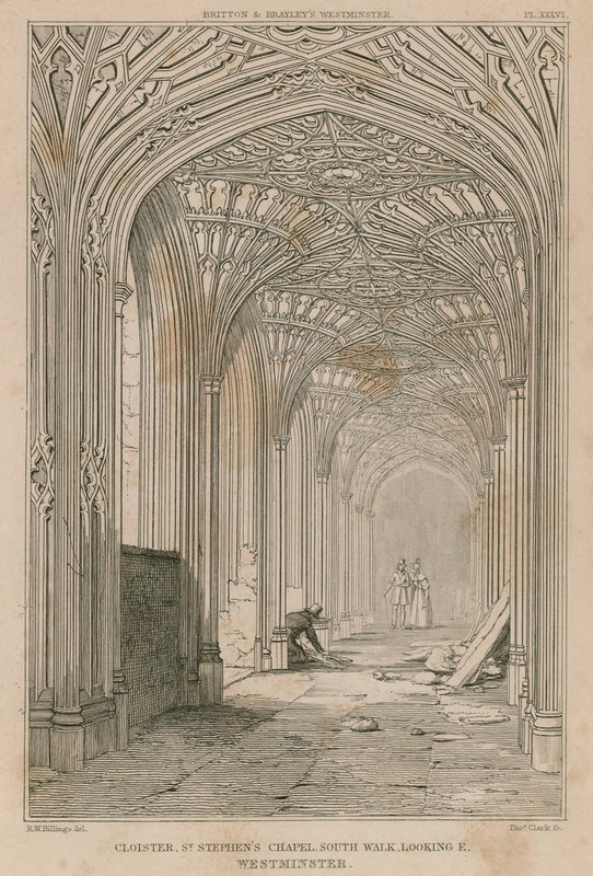 Klášter, kaple svatého Štěpána, Westminster, při pohledu na východ od R. W. Billings