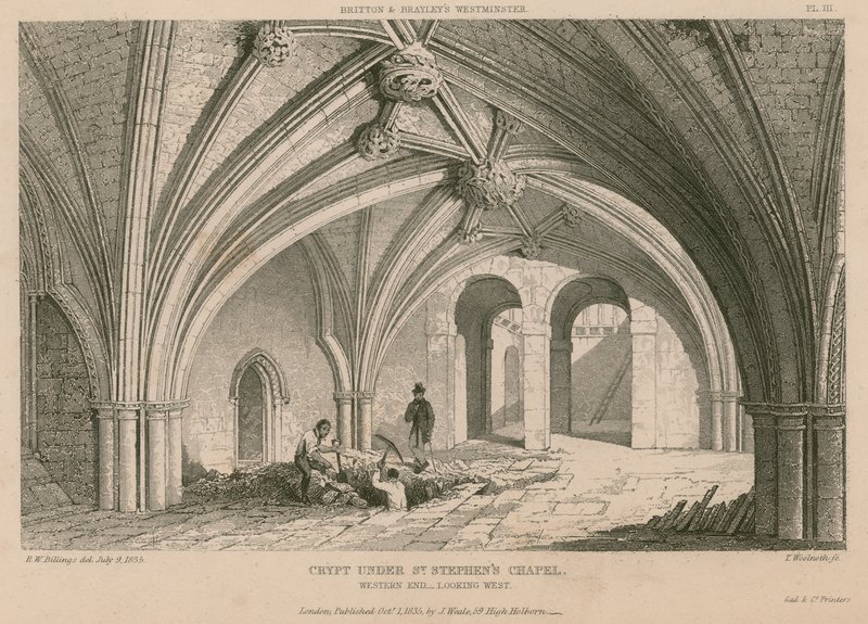 Krypta pod kaplí svatého Štěpána, Westminsterský palác od R. W. Billings
