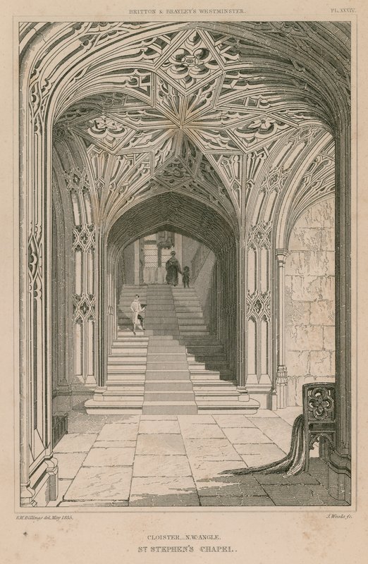 Severozápadní úhel kláštera, kaple sv. Štěpána od R. W. Billings