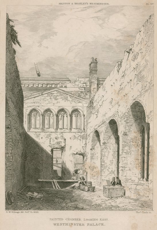 Painted Chamber, Westminsterský palác, Londýn, při pohledu na východ od R. W. Billings