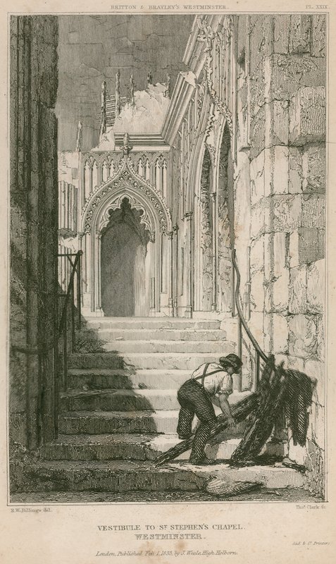 Vestibul do kaple svatého Štěpána, Westminsterský palác od R. W. Billings