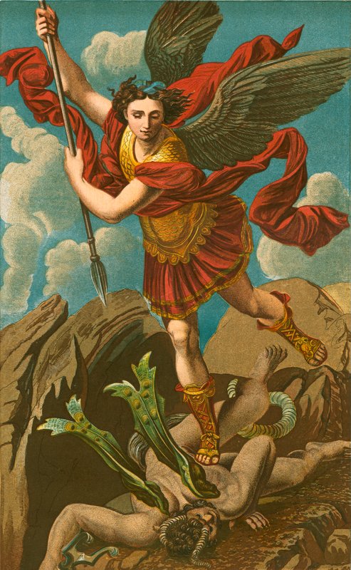 Svatý Michael porazil Satana od Raffaello Sanzio Raphael
