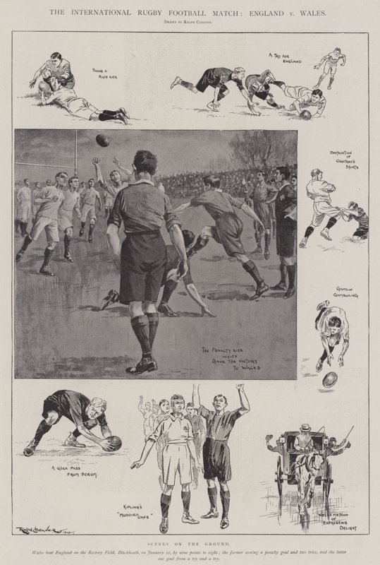 Mezinárodní fotbalový zápas v rugby, Anglie proti Walesu od Ralph Cleaver