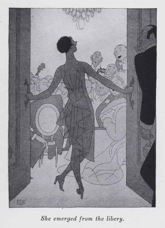 Ilustrace k filmu "Ale pánové si berou brunety" od Anity Loos (litho) od Ralph Barton