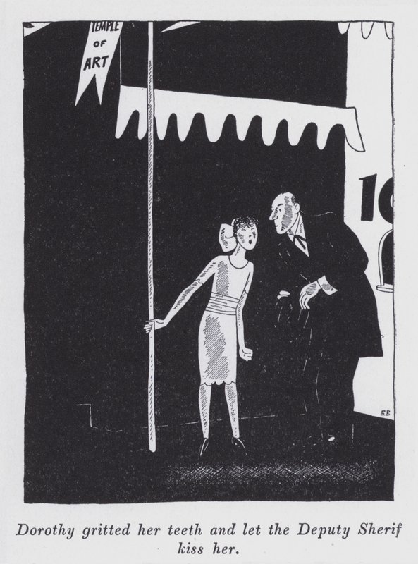 Ilustrace k filmu "Ale pánové si berou brunety" od Anity Loos (litho) od Ralph Barton