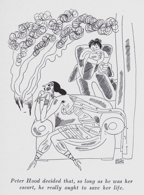 Ilustrace k filmu "Ale pánové si berou brunety" od Anity Loos (litho) od Ralph Barton
