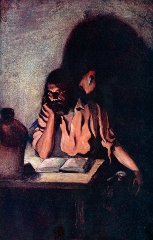 Ilustrace pro Robinsona Crusoe od Daniela Defoe (barevné lito) od Ralph Noel Pocock