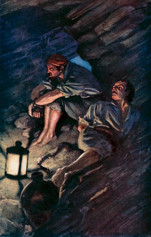 Ilustrace pro Robinsona Crusoe od Daniela Defoe (barevné lito) od Ralph Noel Pocock