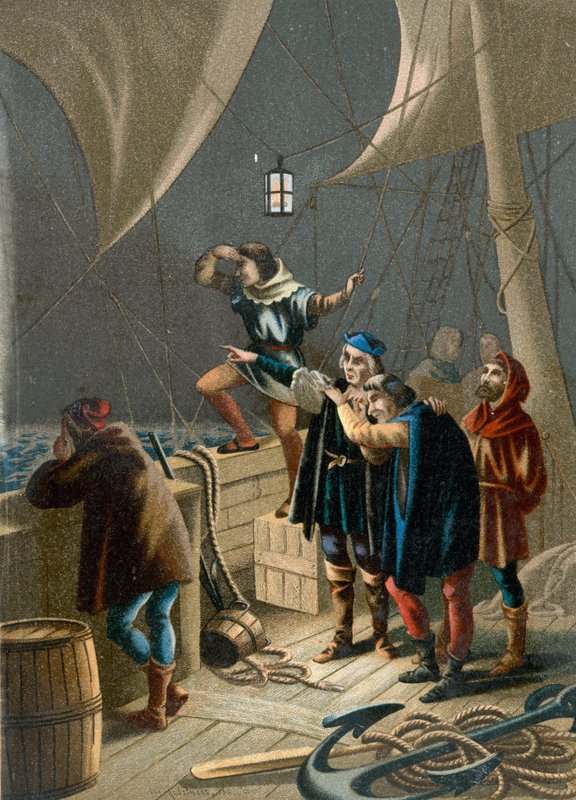 Columbus vidí světlo označující blízkost země od Ramon Puiggari