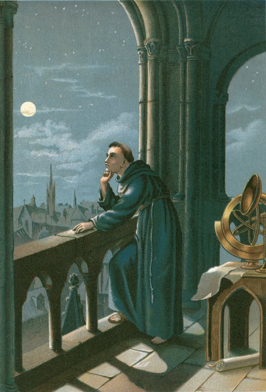 Roger Bacon ve své observatoři v Oxfordu od Ramon Puiggari