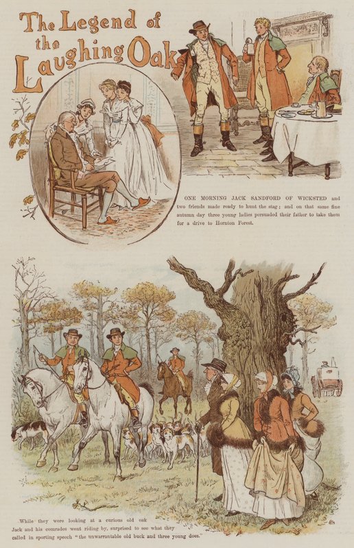 Legenda o smějícím se dubu (chromolitho) od Randolph Caldecott