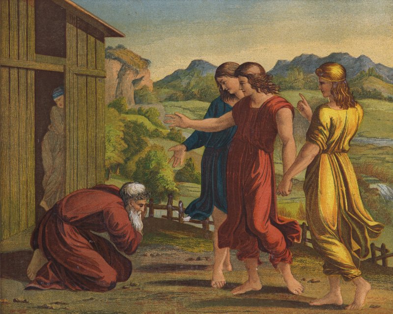Zjevení tří andělů Abrahamovi od Raffaello Sanzio Raphael