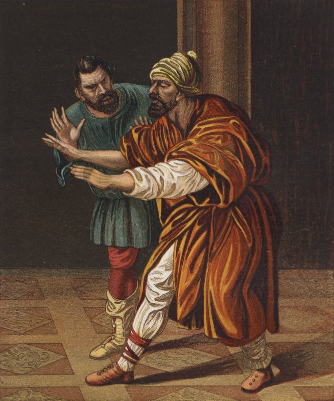 Elymas oslepl od after Raphael