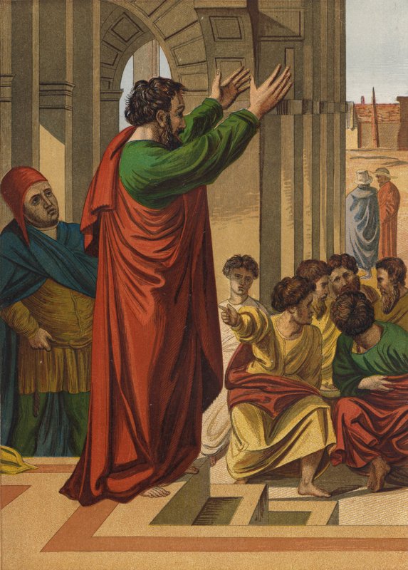 Pavel káže v Athénách od after Raphael