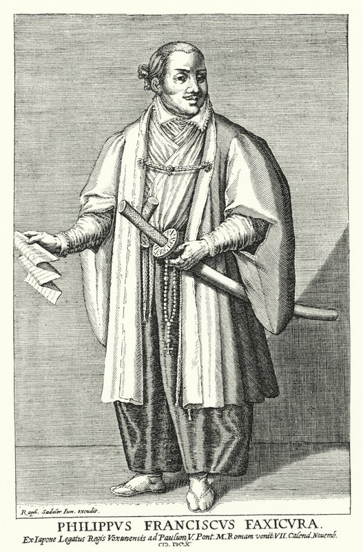 Hasekura Tsunenaga, japonský velvyslanec u papeže, 1615 od Raphael I after Sadeler