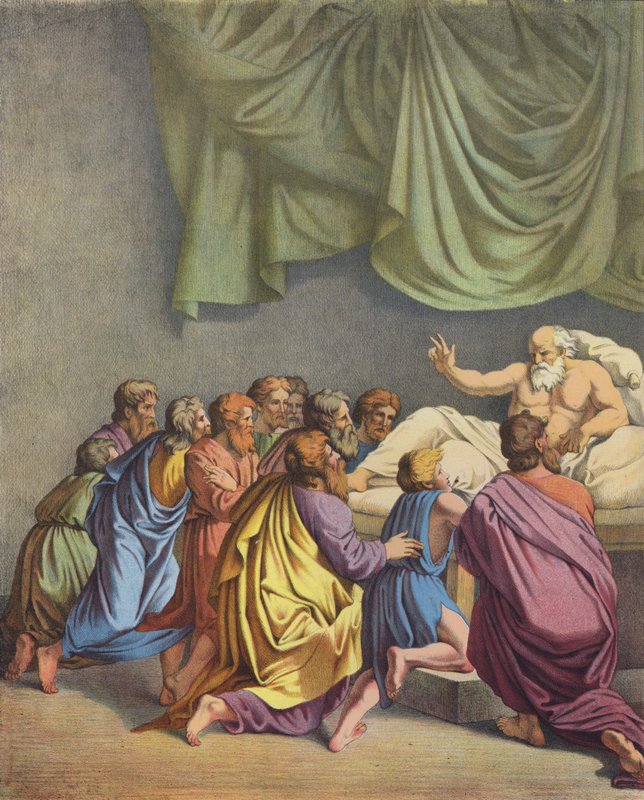 Jacob žehná svým dětem (barva litho) od after Raphael