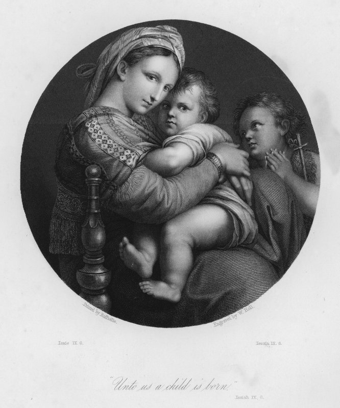 Svatá rodina, Izajáš IX, 6 (rytina) od after Raphael
