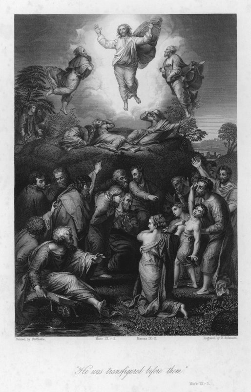 Proměna, Mark IX, 2 (rytina) od after Raphael