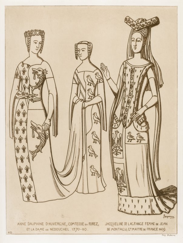 Anne Dauphine, hraběnka z Forez a paní z Nedouchel, 1370-80. Jacqueline de Lagrange, manželka Jeana de Montagu, mistra Francie, 1409. od Raphael Jacquemin