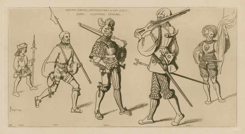 Muži ve zbrani, začátek 16. století od Raphael Jacquemin