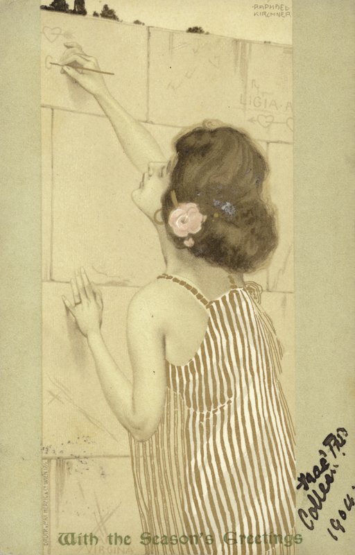Dívka píše na zeď od Raphael Kirchner