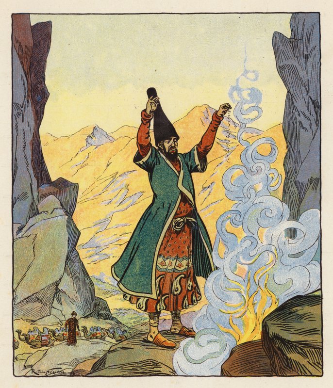 Les Mille et Une Nuits / Tisíc a jedna noc (barevná litografie) od Raymond de la Neziere