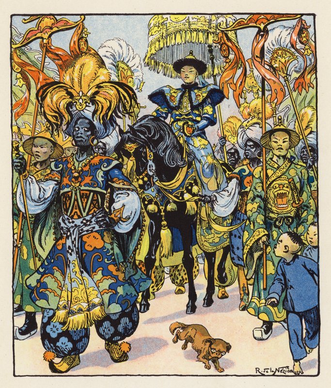 Les Mille et Une Nuits / Tisíc a jedna noc (barevná litografie) od Raymond de la Neziere