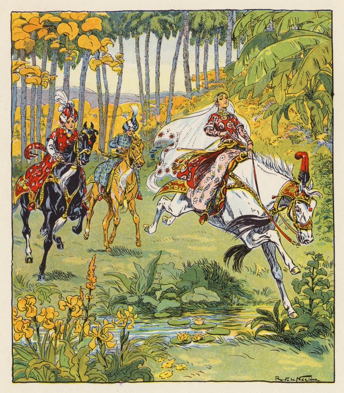 Les Mille et Une Nuits / Tisíc a jedna noc (barevná litografie) od Raymond de la Neziere