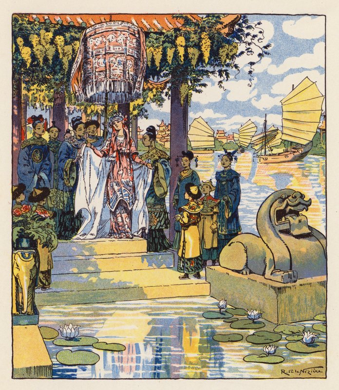 Les Mille et Une Nuits / Tisíc a jedna noc (barevná litografie) od Raymond de la Neziere