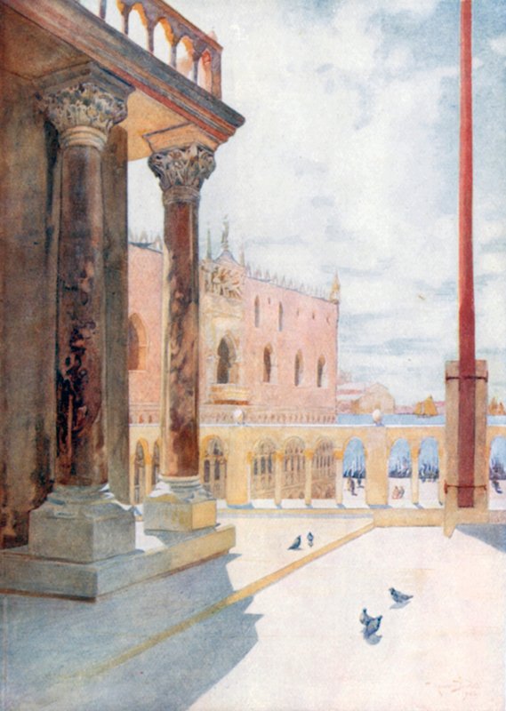 Pohled z galerie San Marco (barevná litografie) od Reginald Barratt