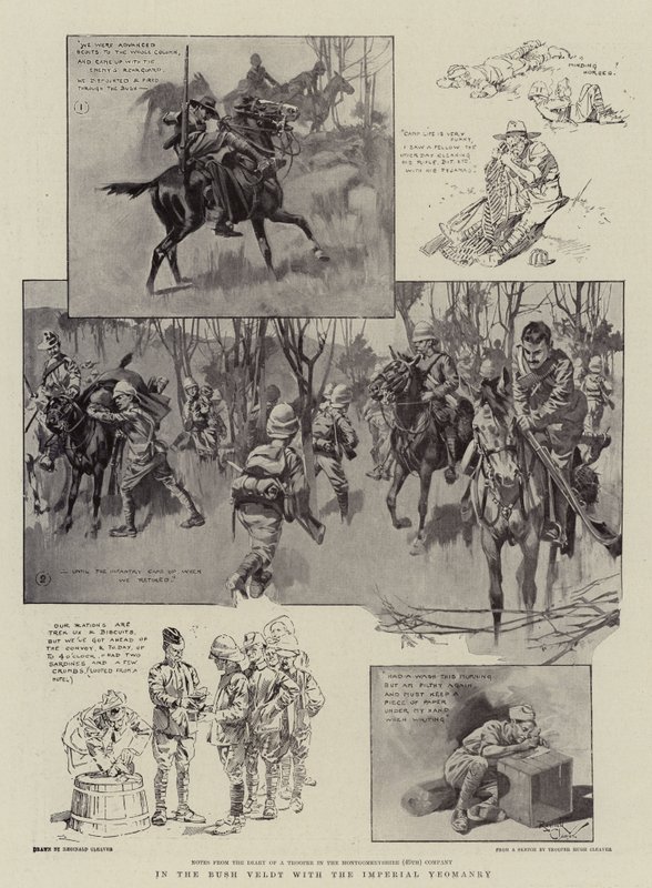 V bušovém Veldtu s císařskou Yeomanry (litografie) od Reginald Thomas Cleaver