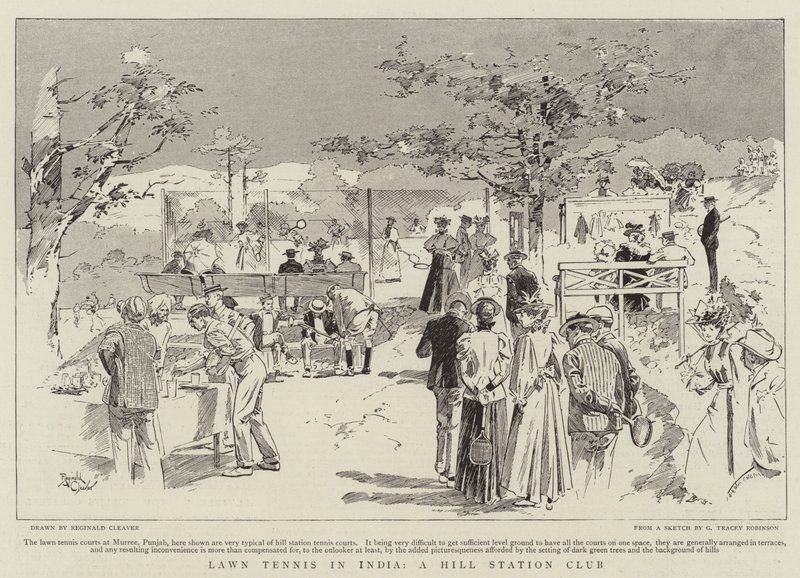 Lawn Tennis in India, a Hill Station Club (rytina) od Reginald Thomas Cleaver
