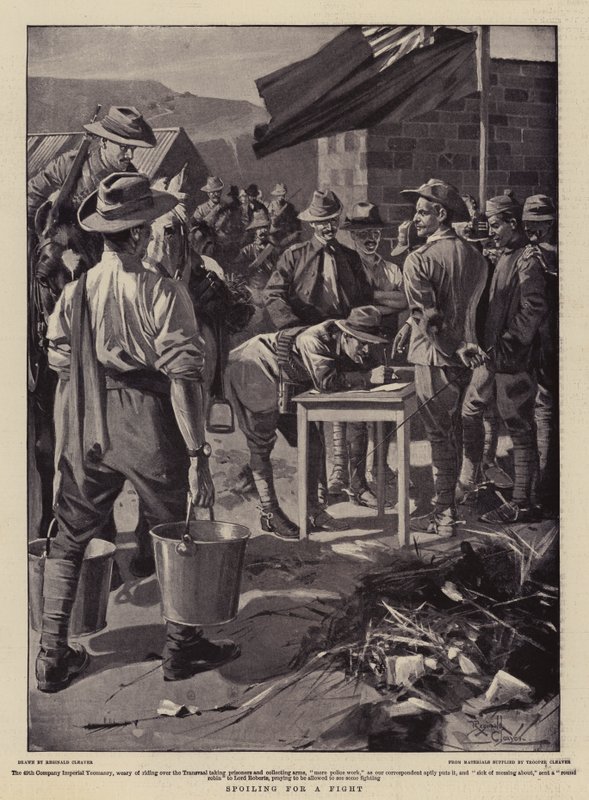 Spoiling for a Fight (litografie) od Reginald Thomas Cleaver