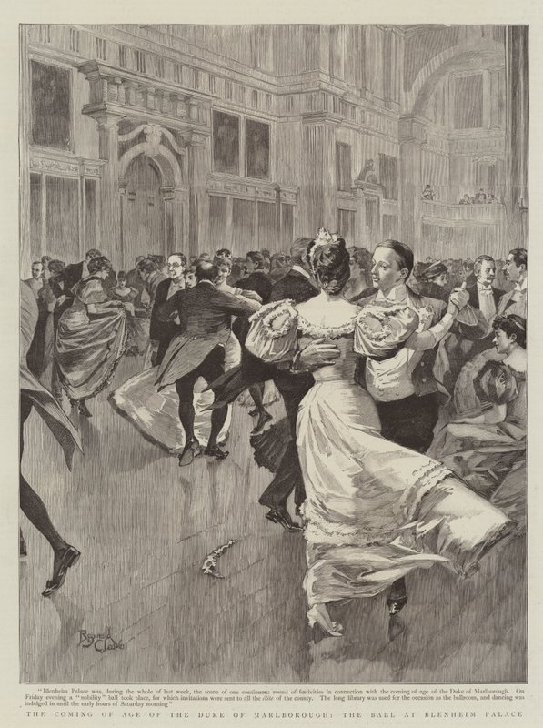 Nástup vévody z Marlborough, ples v Blenheimském paláci (rytina) od Reginald Thomas Cleaver