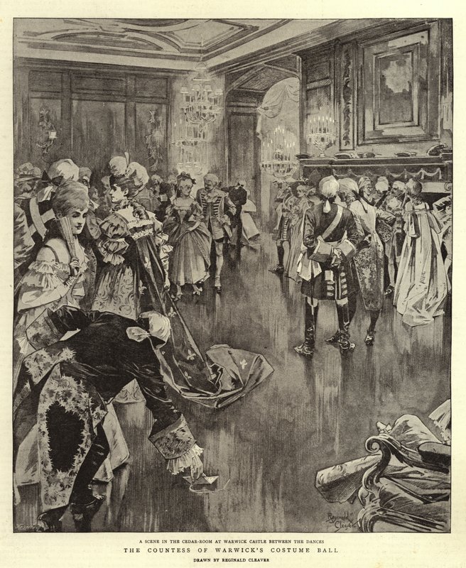 Kostýmní ples hraběnky z Warwicku (litografie) od Reginald Thomas Cleaver