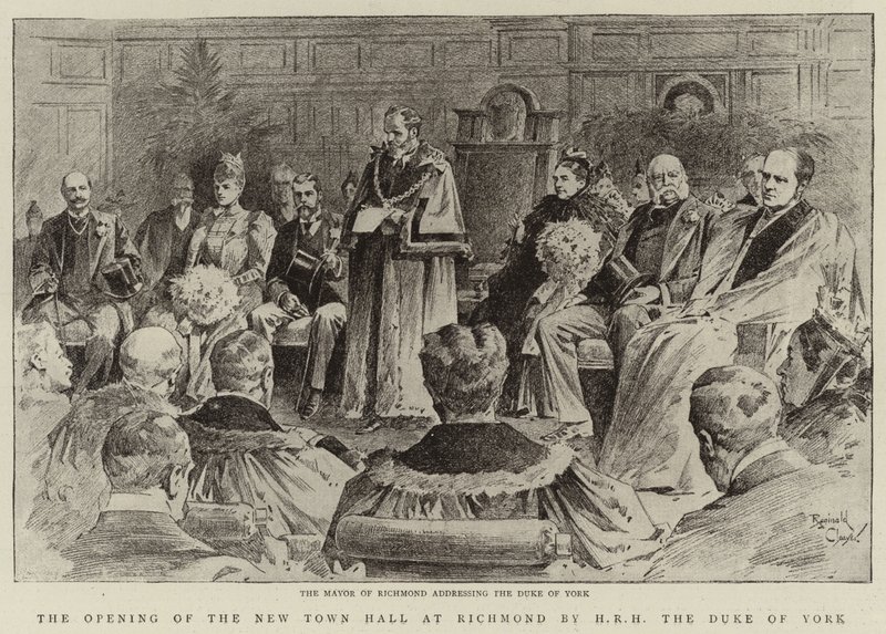 Otevření nové radnice v Richmondu vévodou z Yorku (litografie) od Reginald Thomas Cleaver