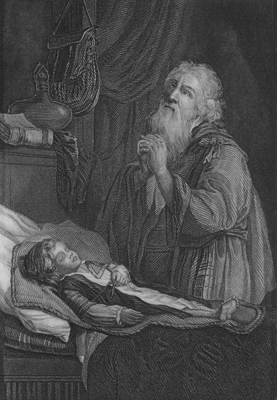 Eliáš vychovávající syna vdovy od Rembrandt van Rijn