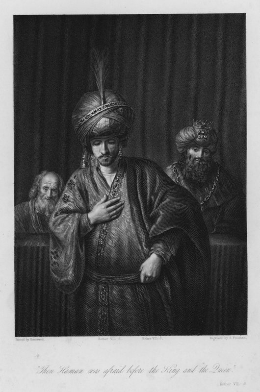 Hamanovo odsouzení, Ester VII, 6 (rytina) od Rembrandt Harmensz. van Rijn (after)