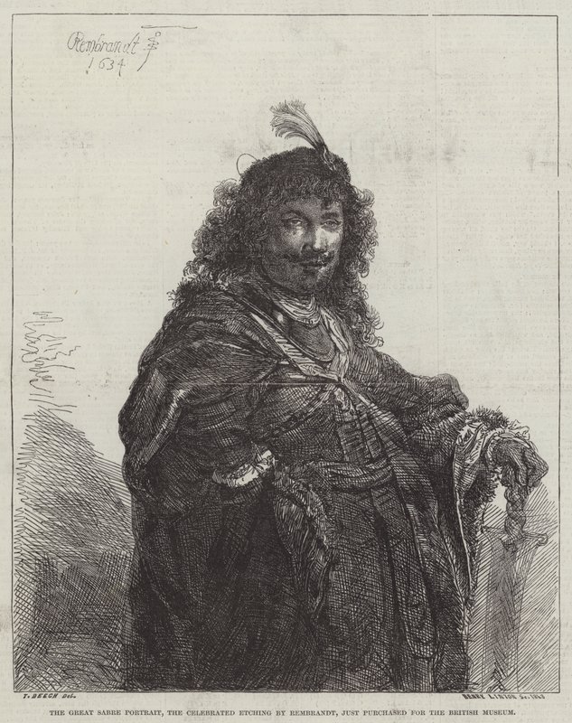 Portrét Velké šavle, Slavný lept od Rembrandt van Rijn